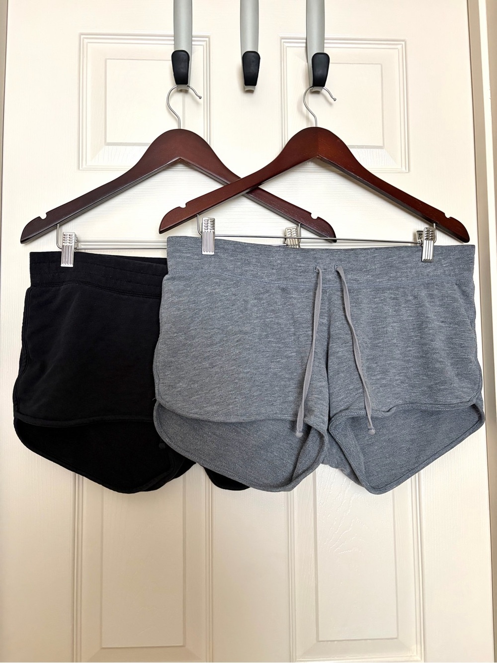 Motherhood Maternity Casual Drawstring Shorts - Gray and Black